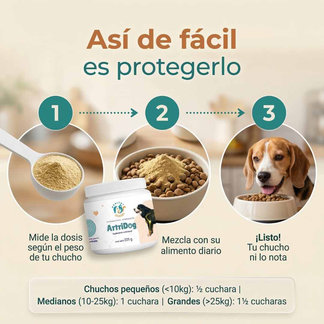Cómo darle ArtriDog a tu chucho con la cuchara dosificadora