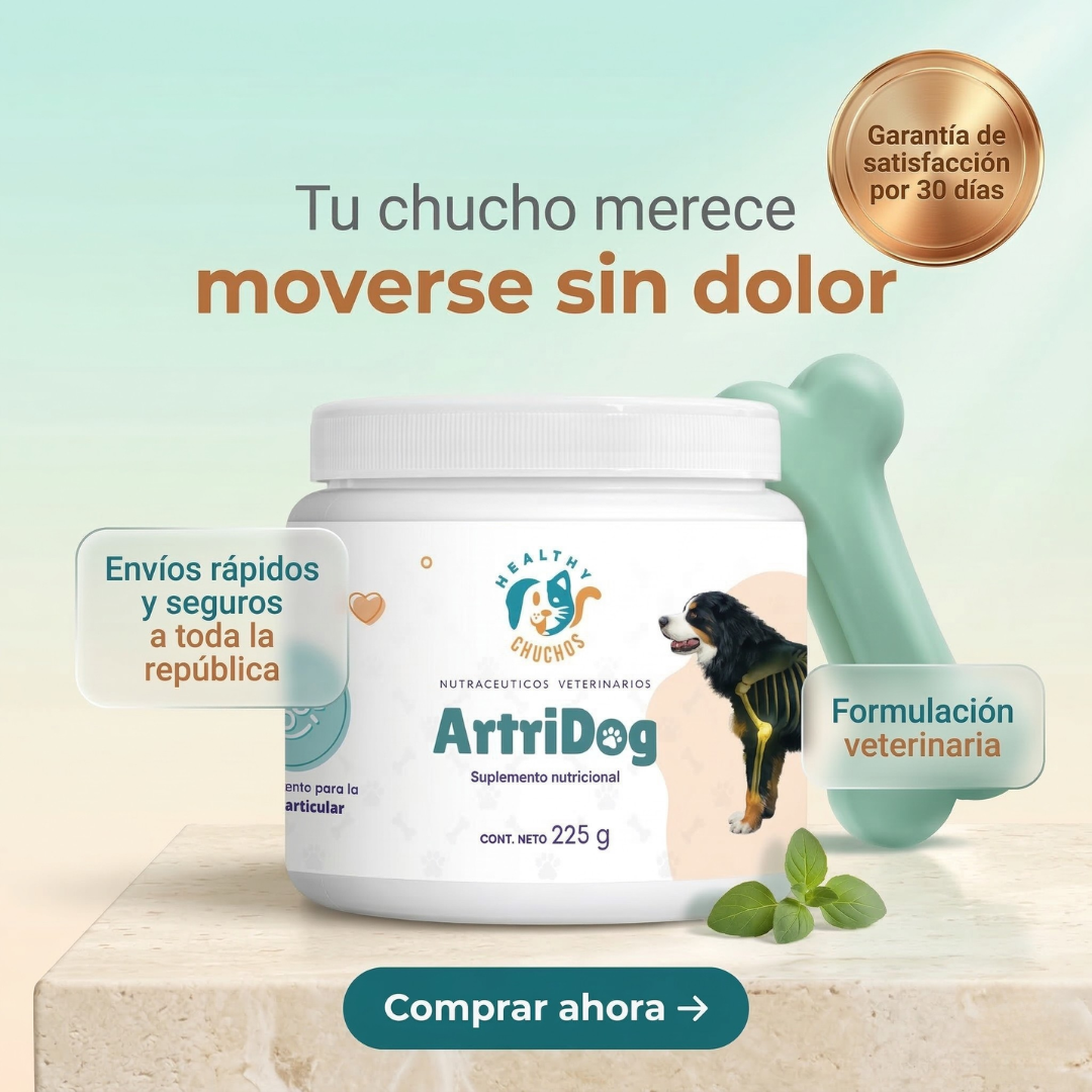 Etiqueta ArtriDog con 9 activos y dosis terapéutica