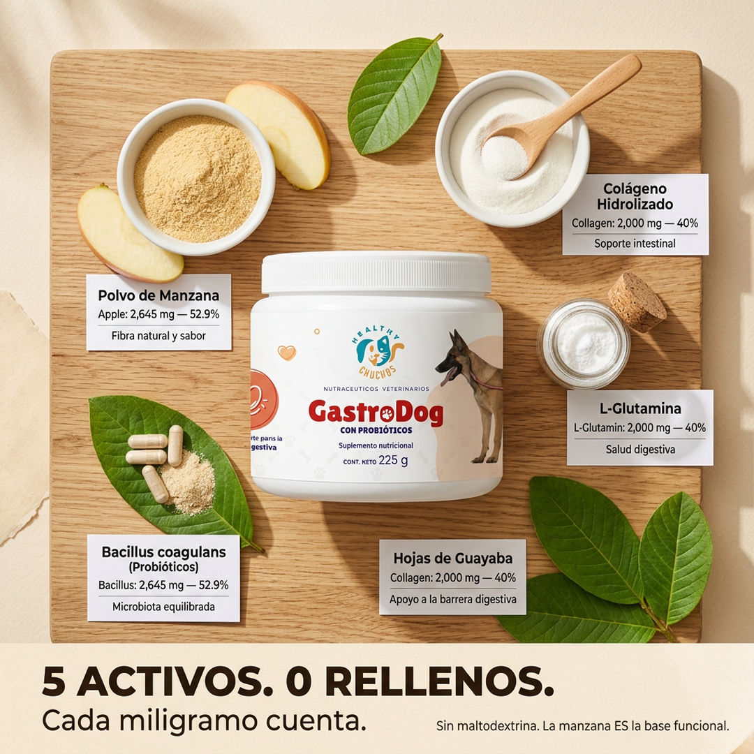 GastroDog: lubrica intestinos, reduce inflamación, repara mucosa, protege hueso