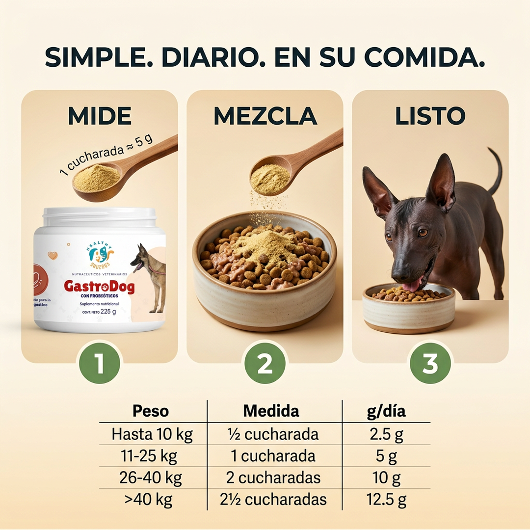 Cómo darle GastroDog a tu chucho con la cuchara dosificadora